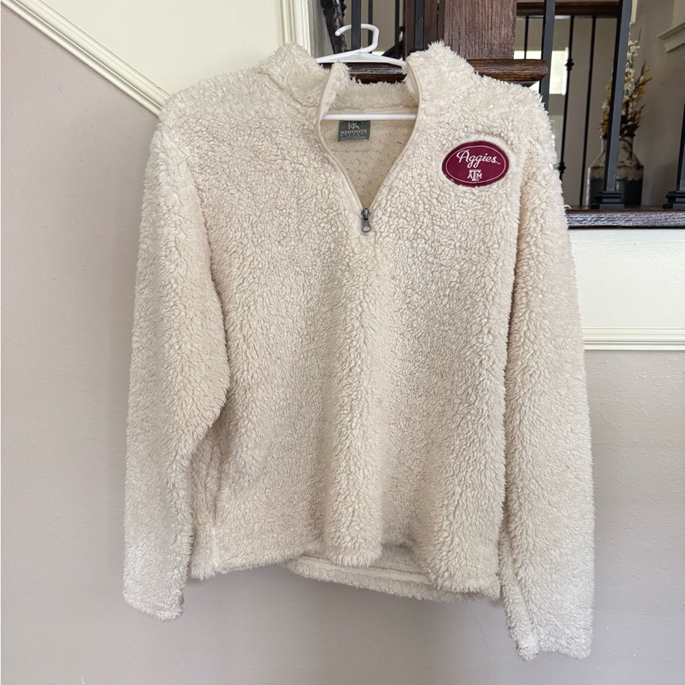 Texas A&M Knights Apparel Cream Sherpa Pullover